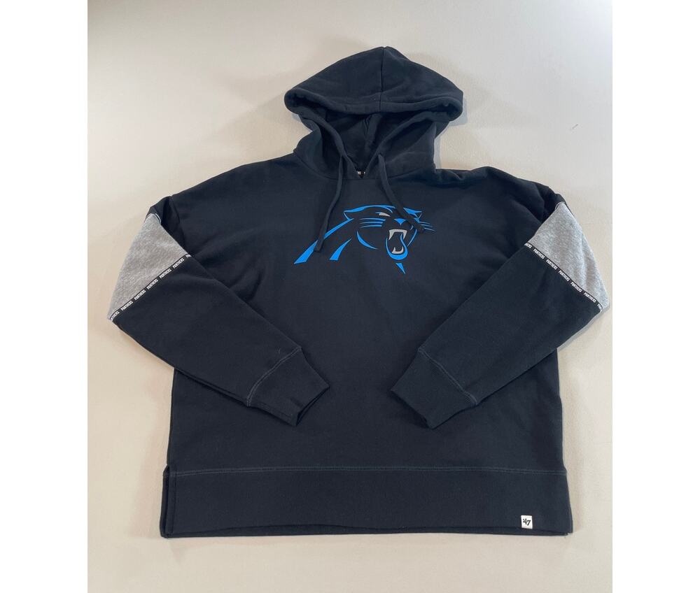 ’47 Brand Panthers Hoodie Black & Gray Cotton Blend Mens M